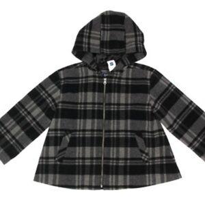 GAP Black and Gray Hooded Cape with A-line Silhouette